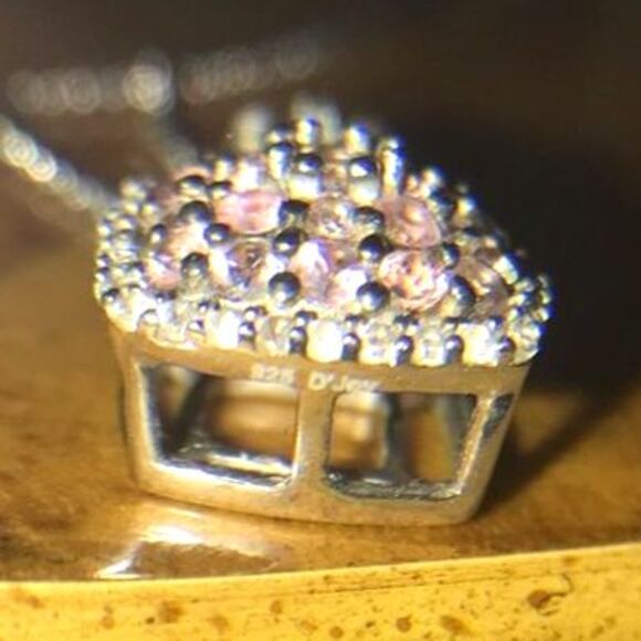 Natural Pink Sapphire Sterling Silver Necklace - Picture 6 of 8